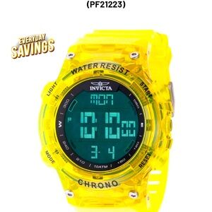 Invicta Racing Burnout Transparent Yellow Chronograph Watch 52mm New in Box